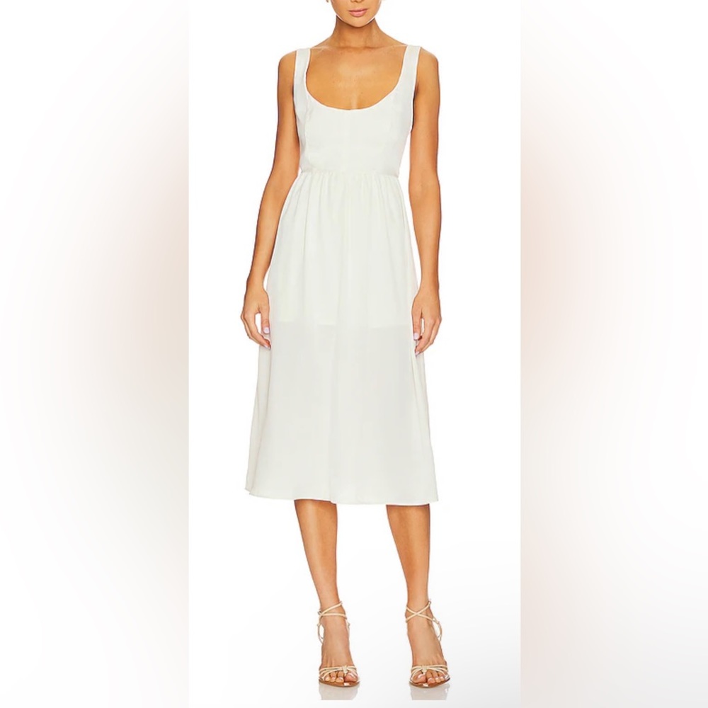 We Wore What Corset Midi Dress in Whisper White